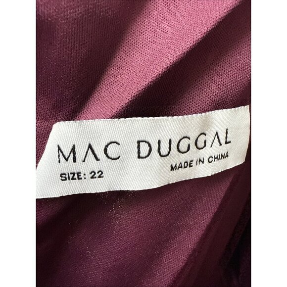MAC DUGGAL Size 22 Purple 20477 Flutter Sleeve Embellished Cocktail Midi Dress - Picture 9 of 10